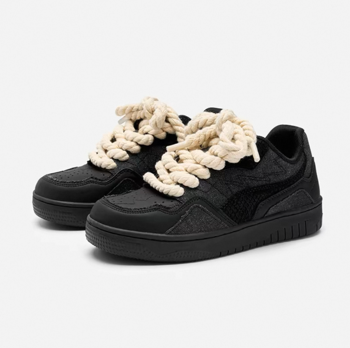 【Stk46】Rope Shoelace Sneakers　+5cm