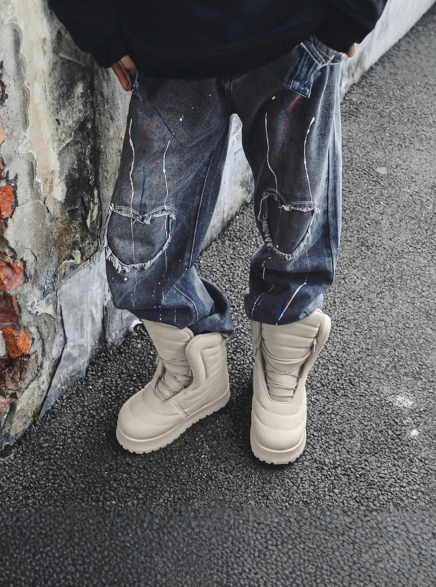 【Stk101】Hightop puff boots+10cm