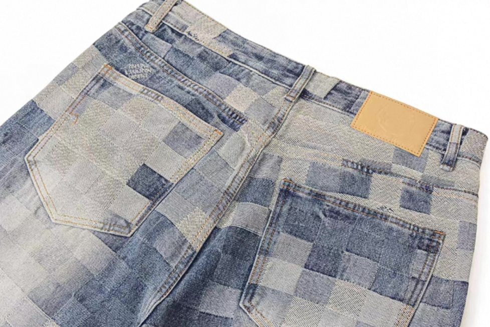 【Stk48】Check Straight Denim