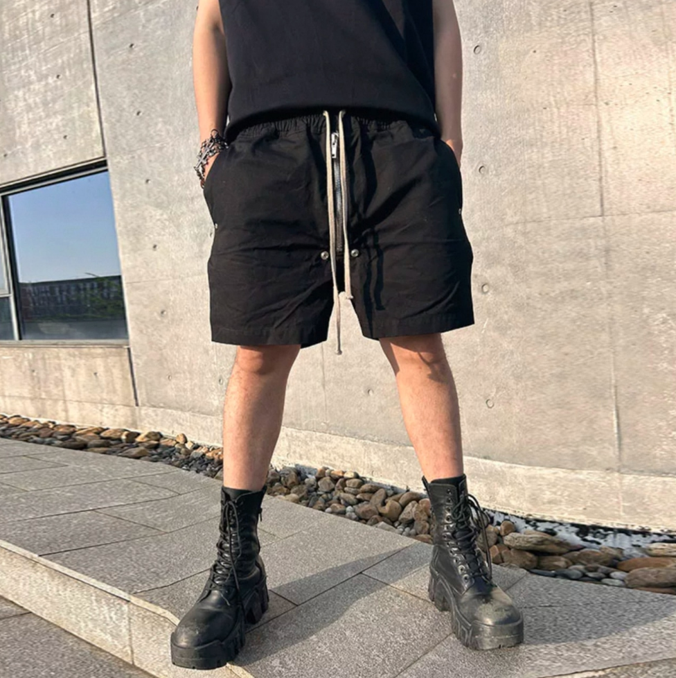 【Stk33】Dark Nylon Cargo Shorts