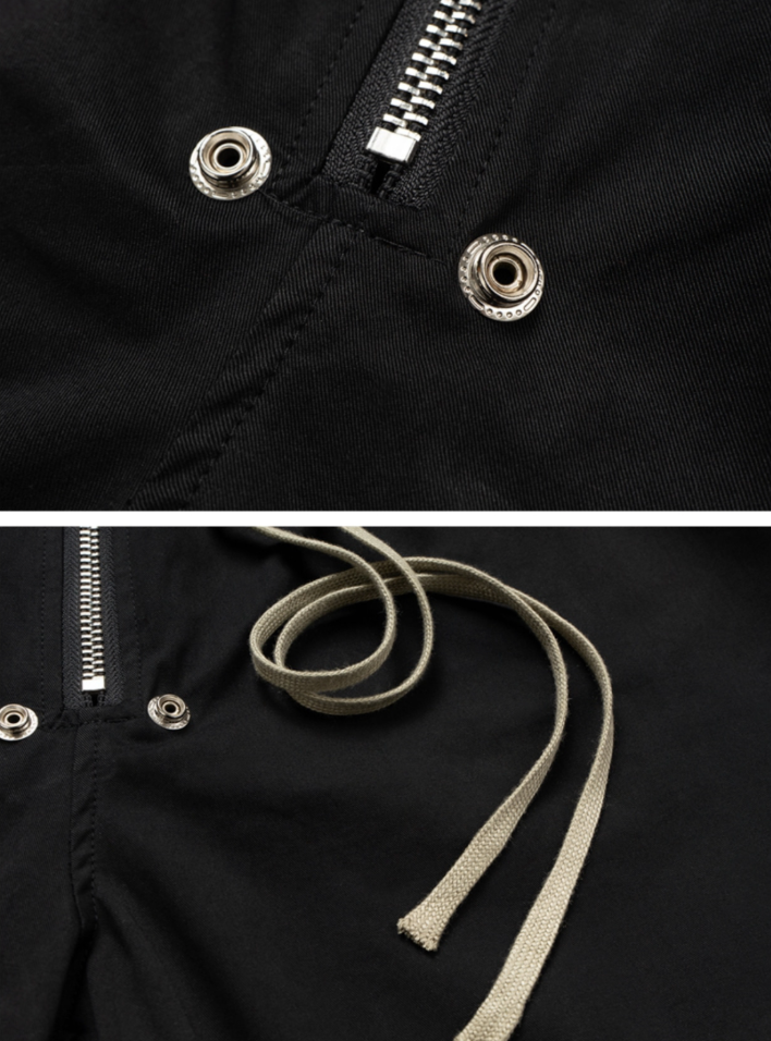 【Stk33】Dark Nylon Cargo Shorts