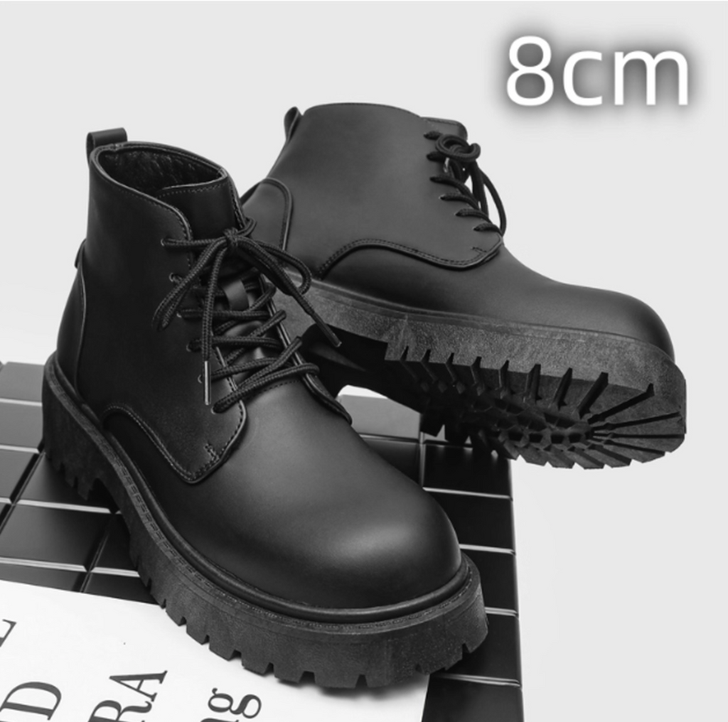 【Stk111】Medium-top leather sneaker +8cm