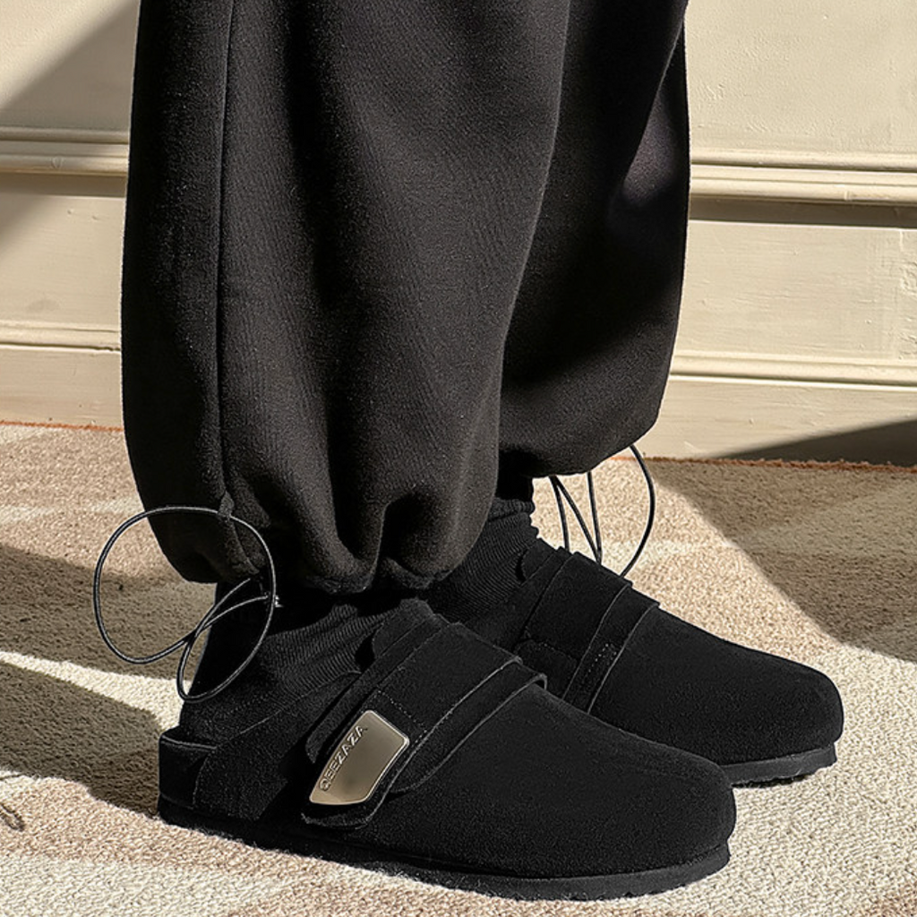 【Stk166】Noir Velour Sandal +4cm