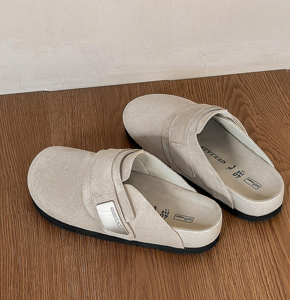 【Stk166】Noir Velour Sandal +4cm