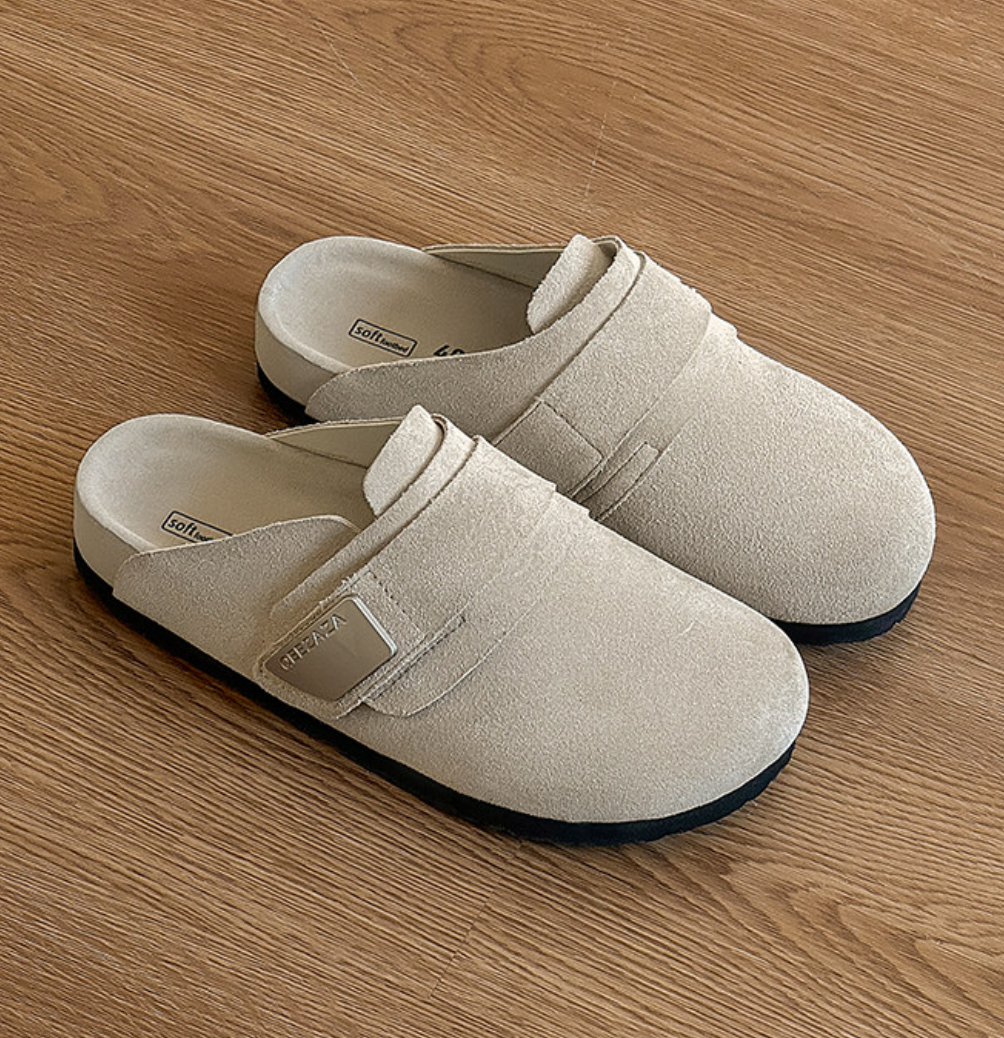 【Stk166】Noir Velour Sandal +4cm