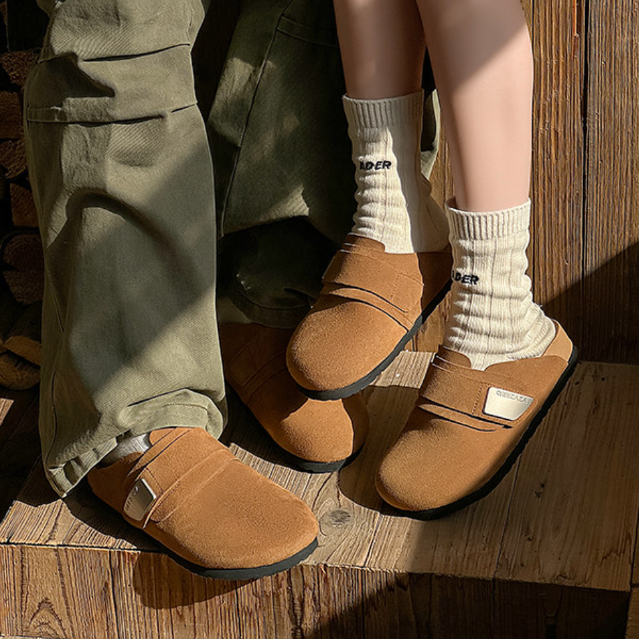 【Stk166】Noir Velour Sandal +4cm