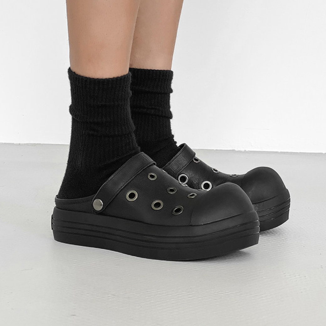 【Stk170】Grommet Clog Sandal +5cm