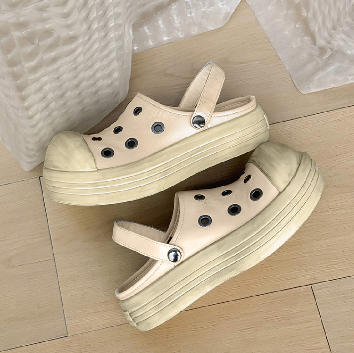 【Stk170】Grommet Clog Sandal +5cm